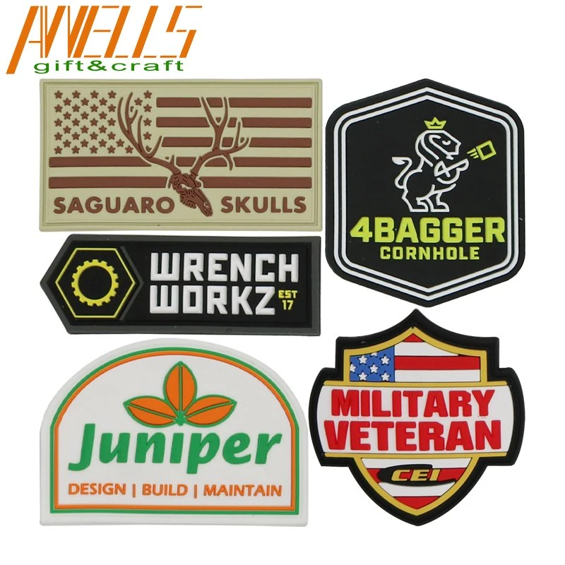 PVC Morale Logo Tactical Rubber Patch with Hook PVC Rubber 3D Patch