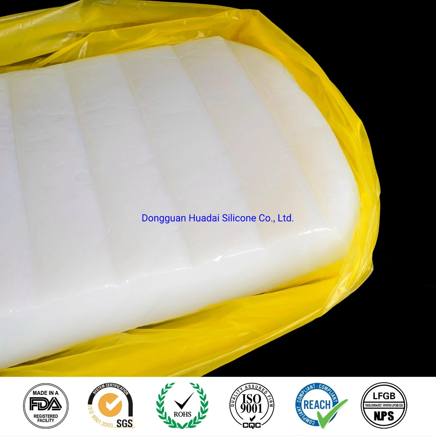 Fabricante de goma de sílice pirógena dureza 80 Shore una materia prima de silicona de grado alimentario transparente de caucho de silicona sólida HD-6170