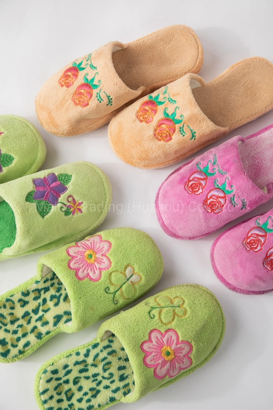 Spring Autumn Warm Slippers Shoes Women Lady Indoor Fabric Factory Promotion on Sale Cheap Price Stocks