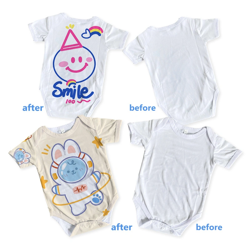 Polyester Blank DIY Heat Transfer Printing Sublimation Baby Children Short Sleeve Infant Bodysuit