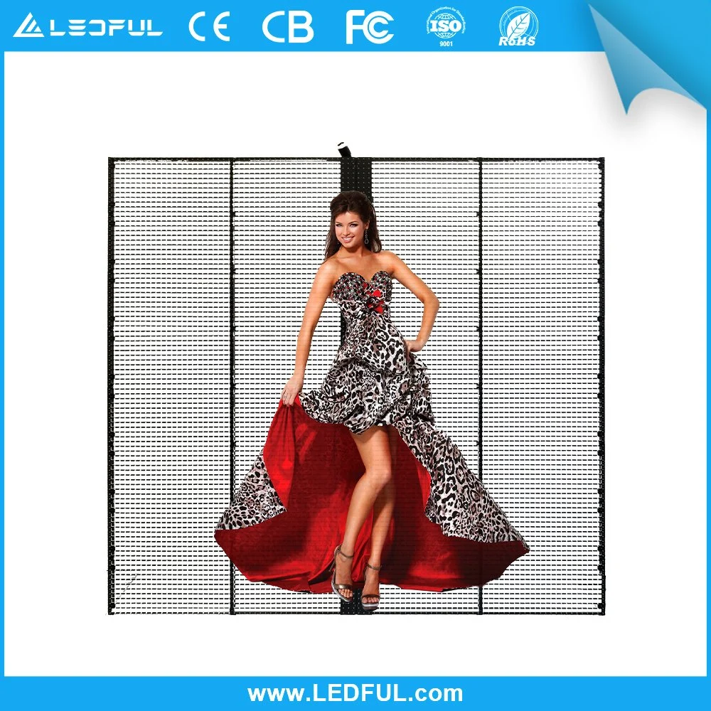 Clear Transparent LED Video TV Wall P3.91mm Indoor LED Mesh Curtain Digital Signage Displays 3D LED Screen P3.91