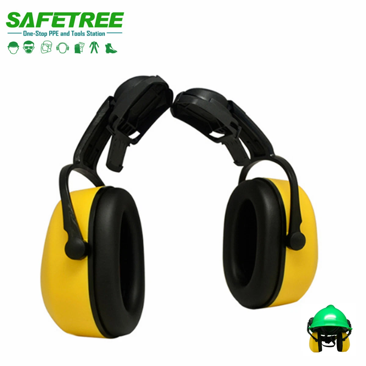 Safetree CE En 352-1: 2002 Foldable Earmuff for Helmet Protective Safety 31dB Ear Muff PPE Safety Hearing Protection