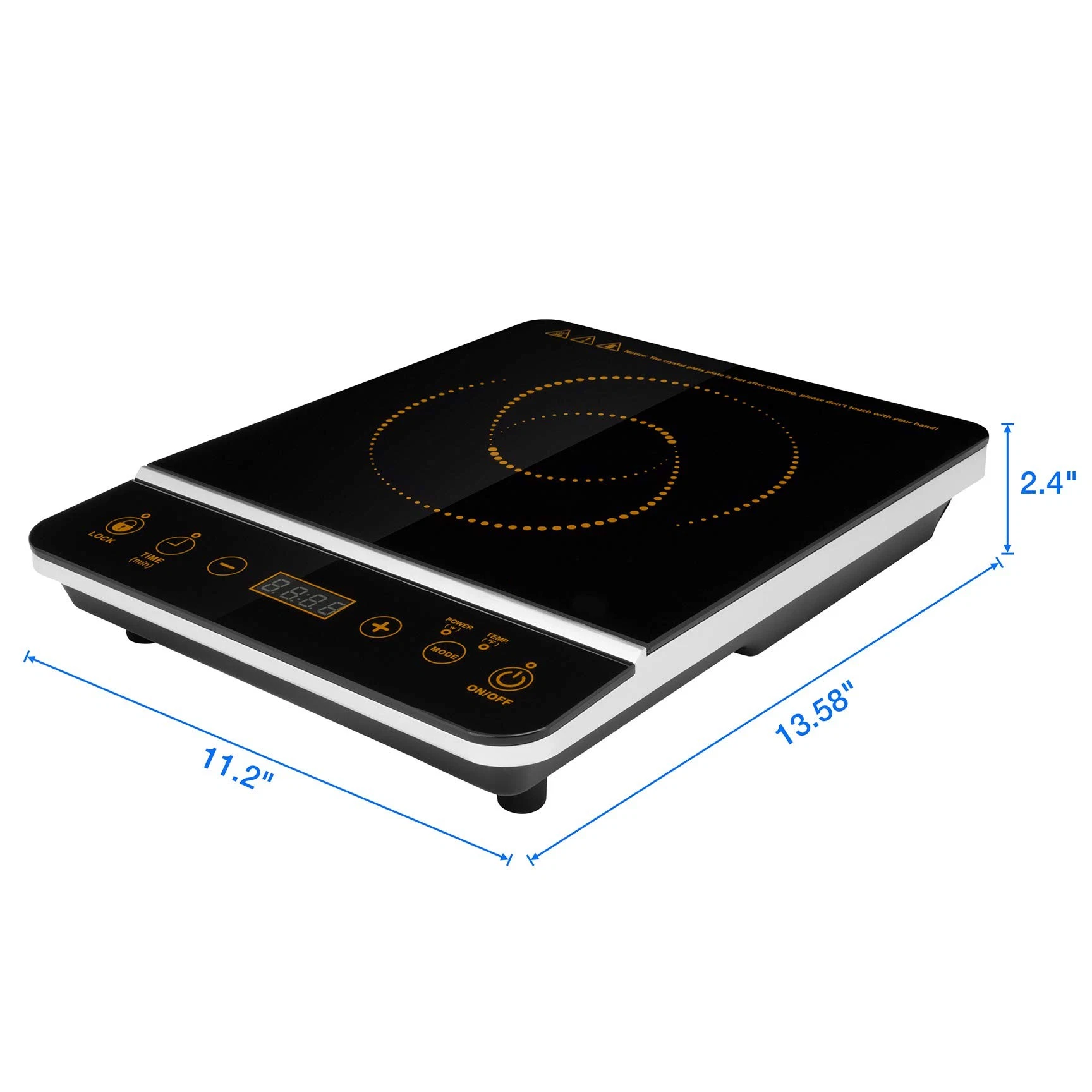 Novo queimador elétrico de 1800 W com indução de pote de aço inoxidável Fogão de mesa