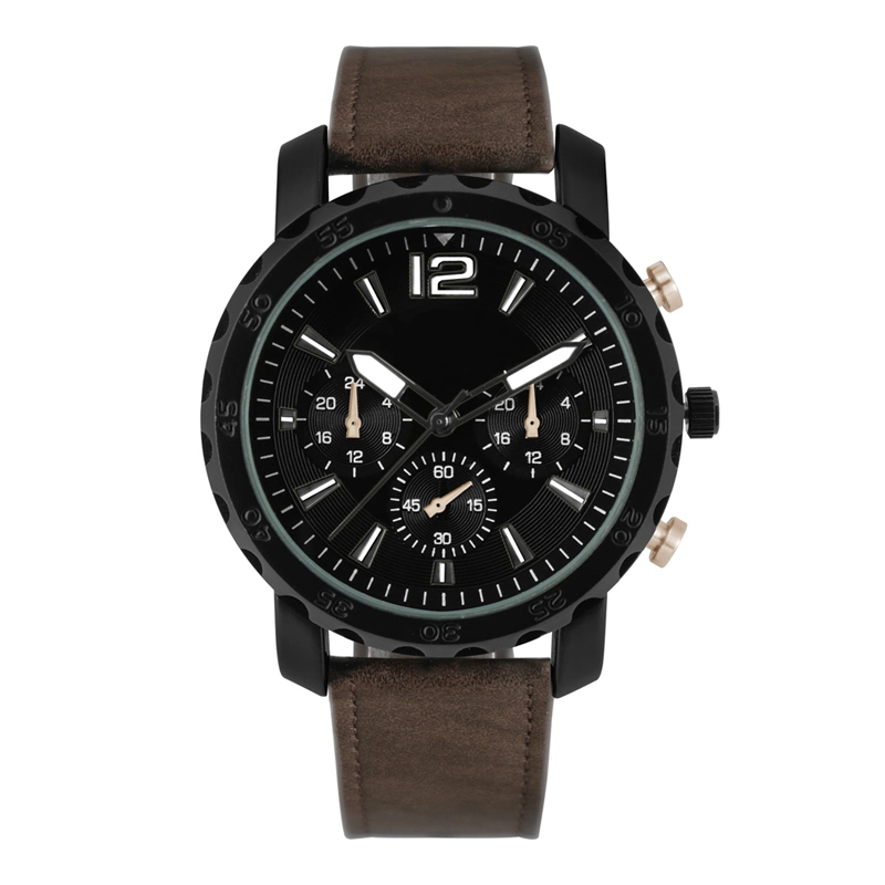 Chinese Fashion Sports Wholesale Waterproof OEM Leather Strap Mens Watch