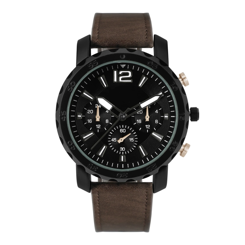 Chinese Fashion Sports Wholesale/Supplier Waterproof OEM Leather Strap Mens Watch