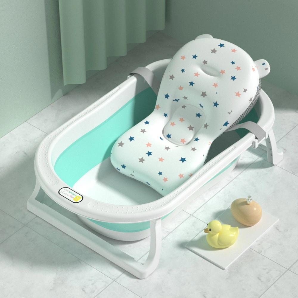 Newborn Adjustable Bathtub Pillow Seat Cushion Cross-Shaped Anti-Slip Baby Bath