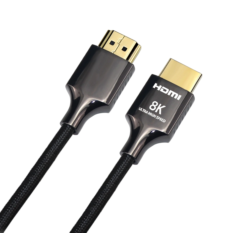 High Speed Vergoldet Zink-Legierung Männlich Zu Männlich Angepasst Geflecht 1m 2m 3m 5m Ultra Slim 8k hdmi-Kabel