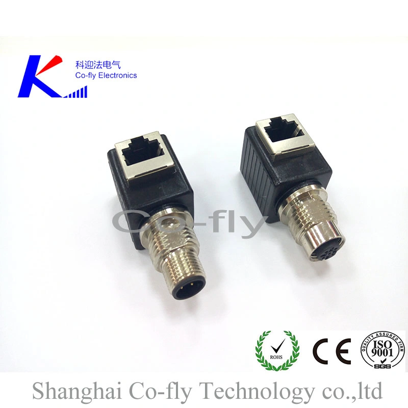 Conector Ethernet M12 con conector hembra RJ45