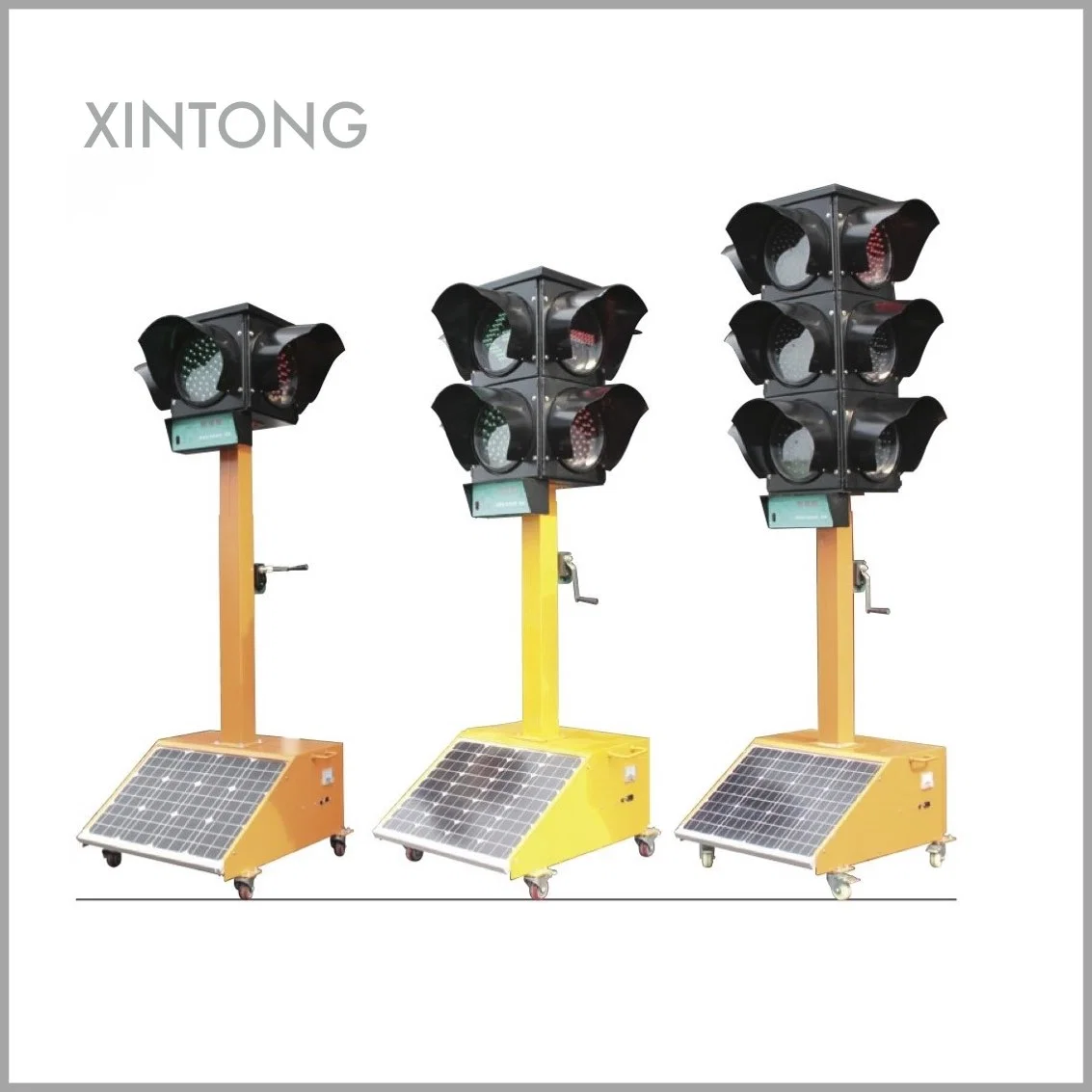 CE RoHS 200mm 300mm 400mm Warning Three Color Full Ball Intelligent LED Solar Power Traffic Signal Light System Include Countdown Timer Arrow