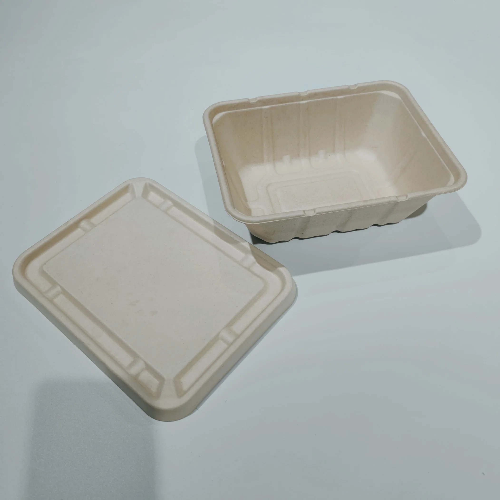 Good Quality 100% Biodegradable Bamboo Paper Trays Disposable Lunch Trays Compostable Lunch Boxes