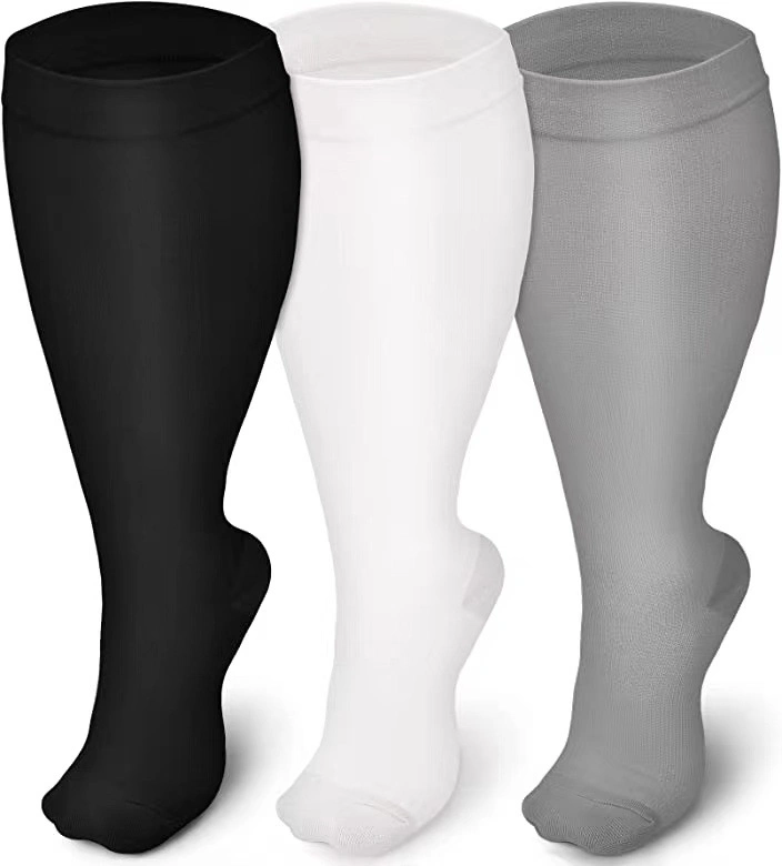 Custom Loose Solid Color Diabetic Socks Non Skid Knee Compression Socks for Women and Men