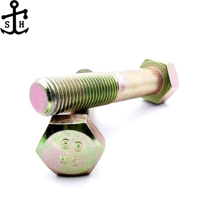 Discount Price DIN931 Oversize Carbon Steel Yellow Hexagon Head Bolt Big Size