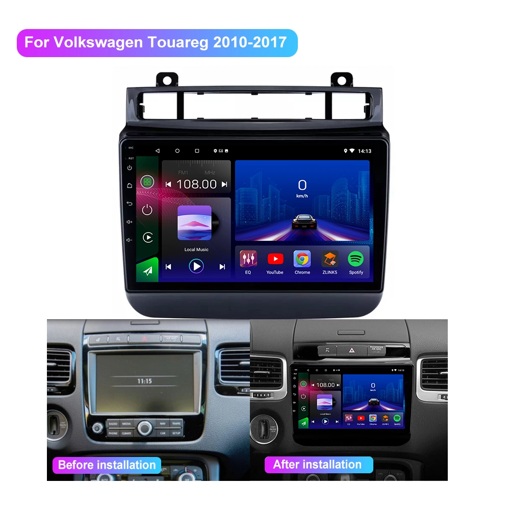Jmance 9pulgadas Carplay Alquiler de música estéreo de vídeo de Android el sistema de radio GPS Reproductor de DVD para VW Toureg 2011-2017 (A6).