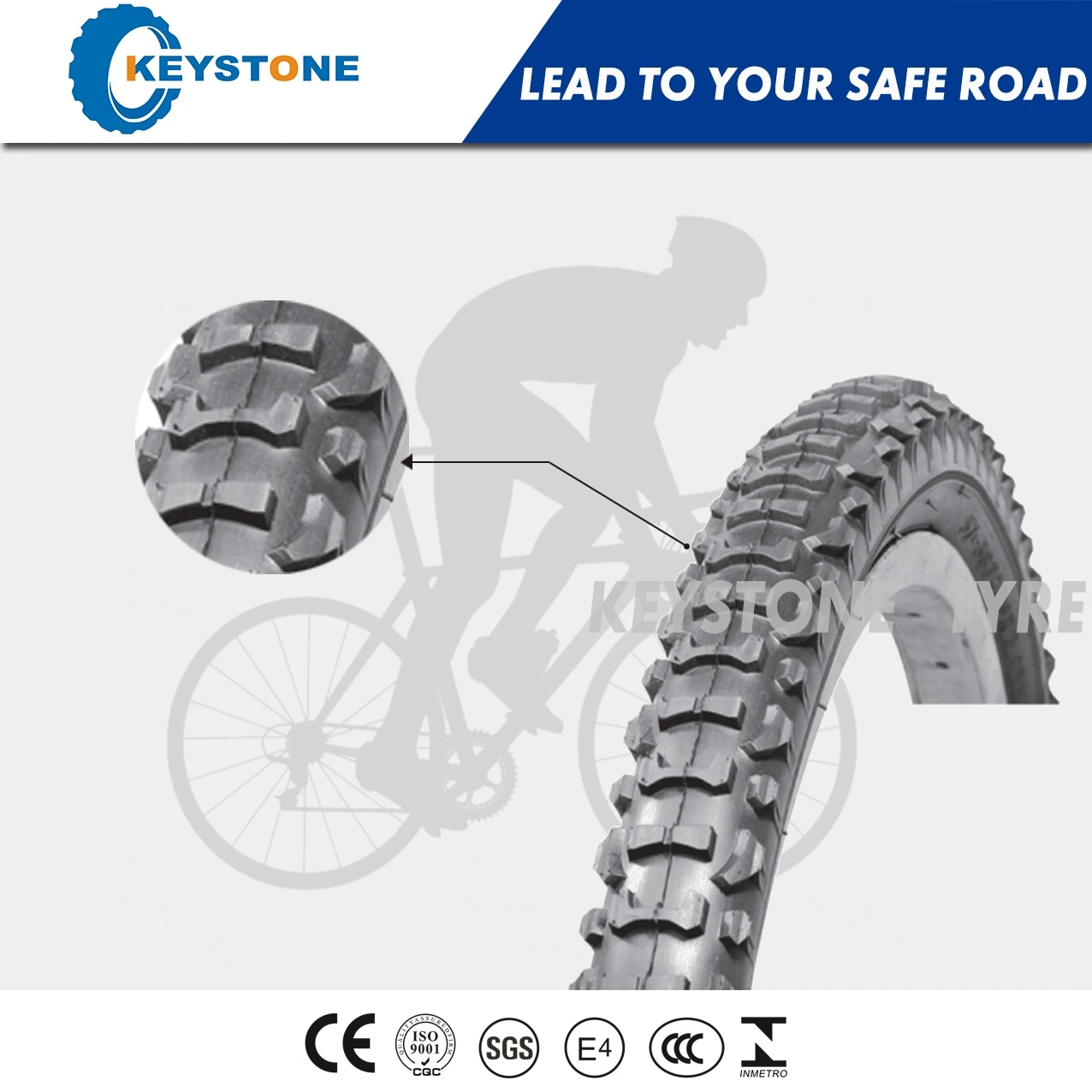 Euro Standard Bicycle Tire with Dual Compound for All Mountain 26X2.20 26X2.40