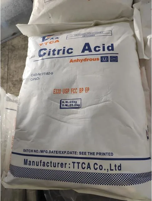 Factory Supply 25kg Bag Food Grade 30-100 Mesh Monohydrate or Anhydrous Citric Acid Powder