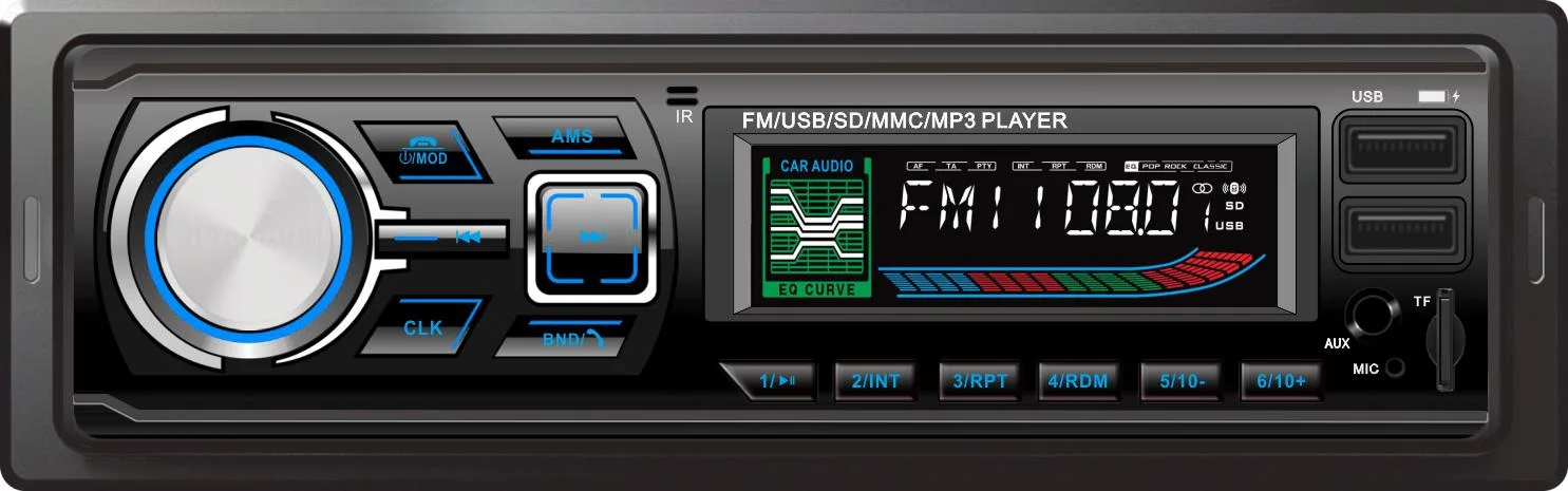 2 ports USB audio de voiture Voiture Lecteur MP3 avec FM Bluetooth
