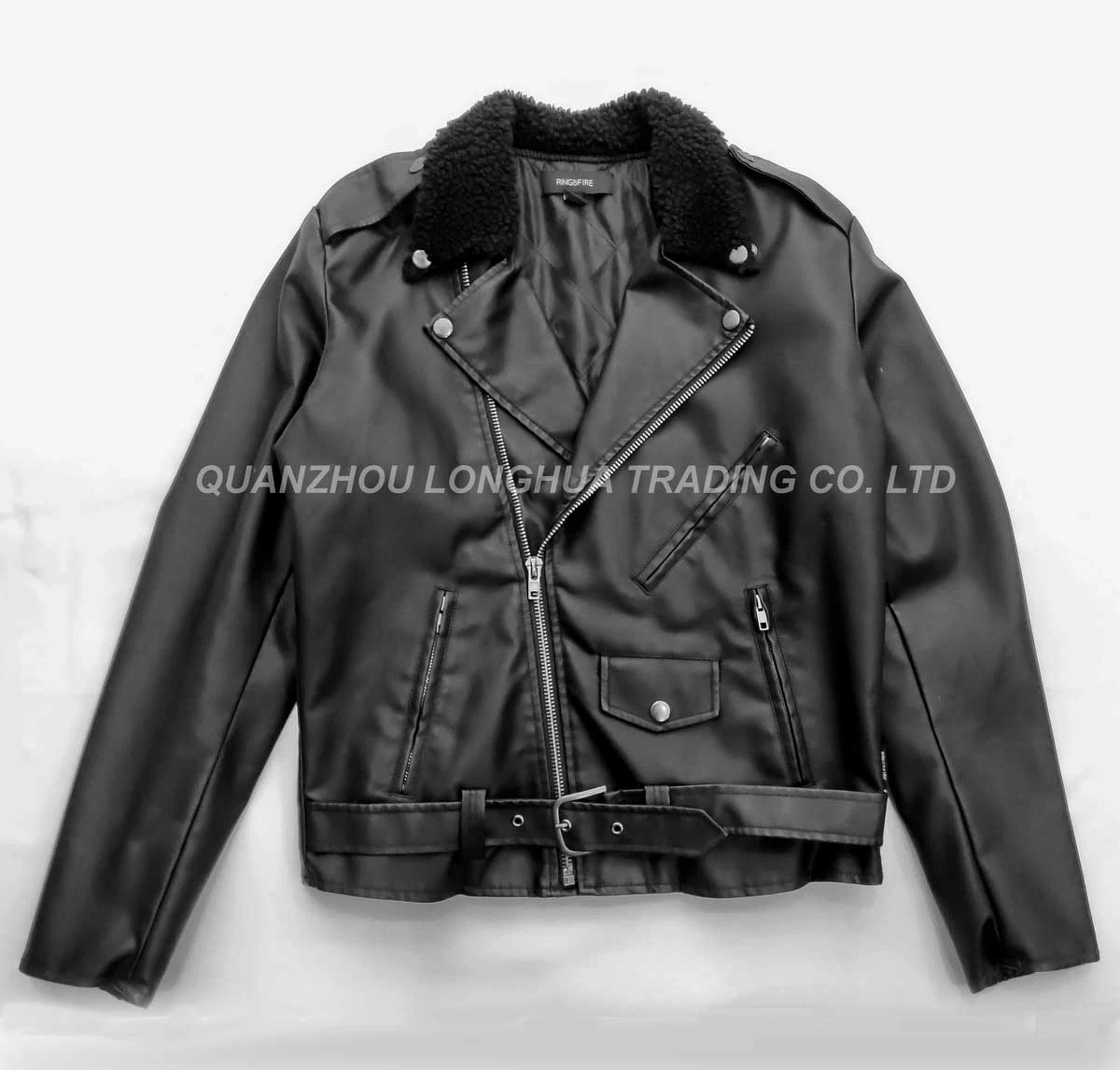 Men Boys Jacket Black Bike Leather Clothing Padding Winter Apparel Fashion Clothes