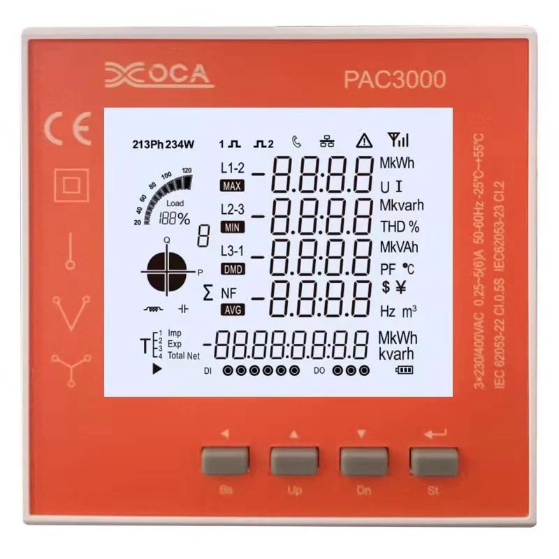 Medidor de potencia de panel inteligente LCD PAC3000