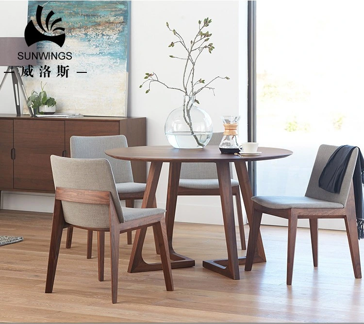 Nordic Wooden Home Furniture Round Dining Table Made in China Guangdong Manufacturer