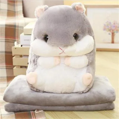 Hamster Stuffed Plush Toy Cute Doll Hand-Covered Air-Conditioning Blanket Birthday Gift Promotional Gift