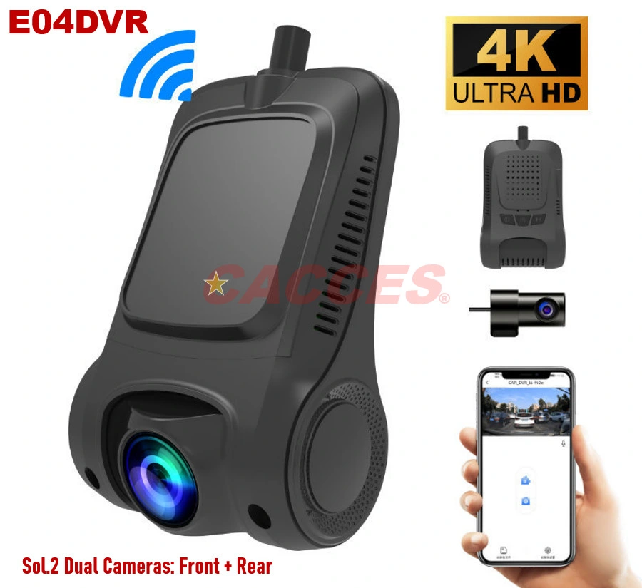 4K WiFi 2-Channel Dashcam Night Vision, Infrared Cabin Camera, Invisible Car Cam for Driving Video Recorder 2K, FHD 1080P Optional DVR 128g TF Card Night Vision