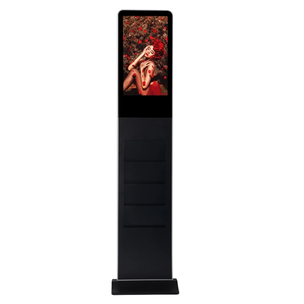 Bluetooth Ad Player 32 Inch Floor Standing Kiosk with Brochure Holder Advertising Bike High quality/High cost performance  LED Advertising Player