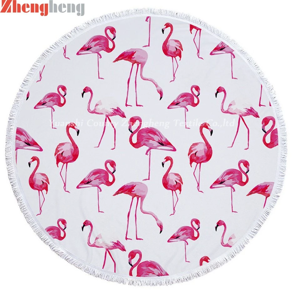 Ordinary Warp Microfiber Round Beach Towels with 100% Polyester Raw Material Fabric