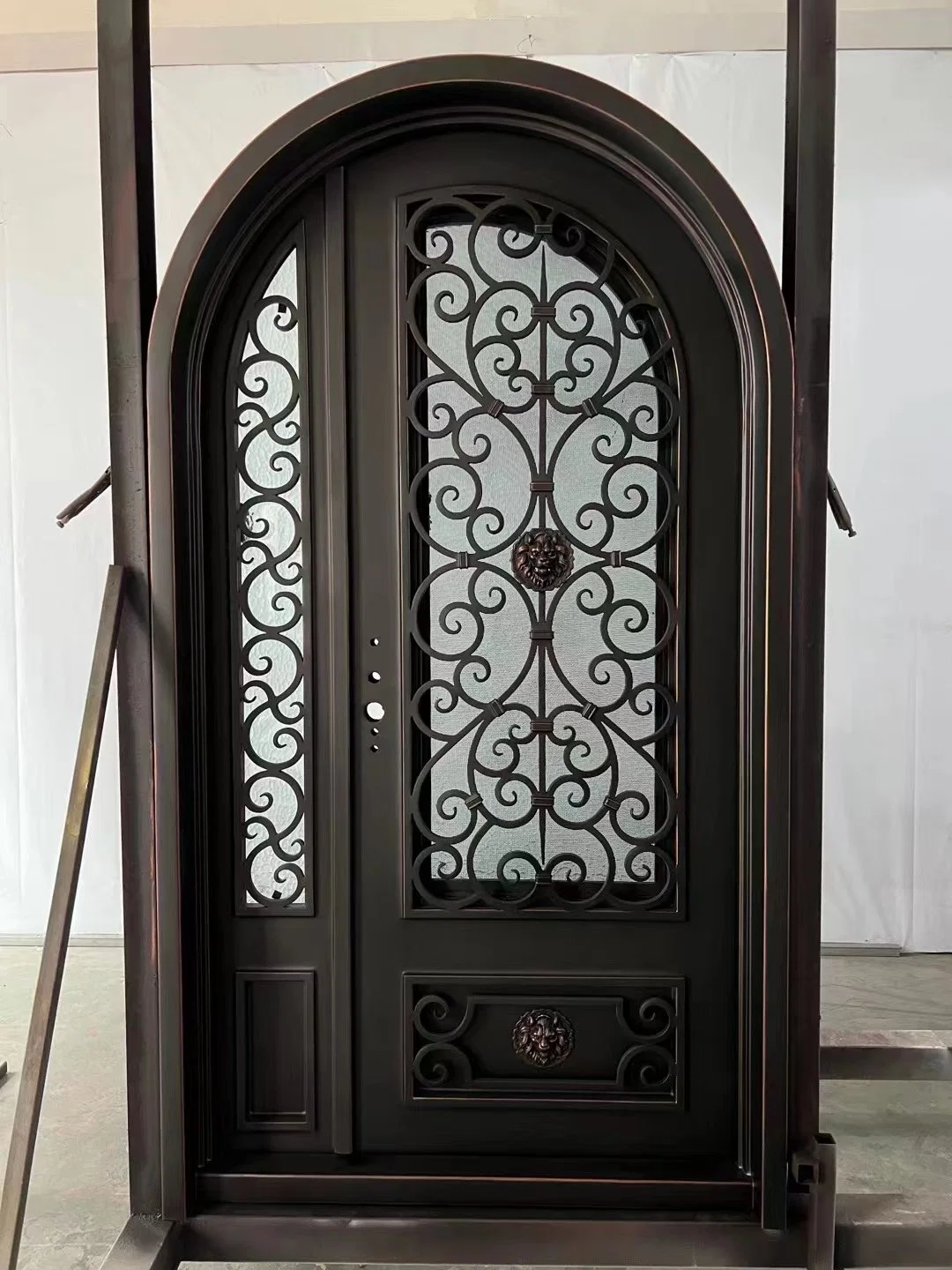 Main Entrance Security Grilled Wrought Iron Door for New Orleans Clients