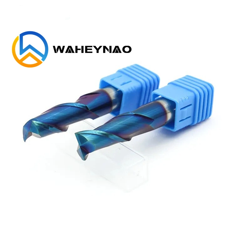 Ferramentas manuais de cortador de máquinas CNC Waheynao Solid Blue Carbide Para fresadora de superfície quadrada Metal HRC45 55 60 70 Bits End Mill