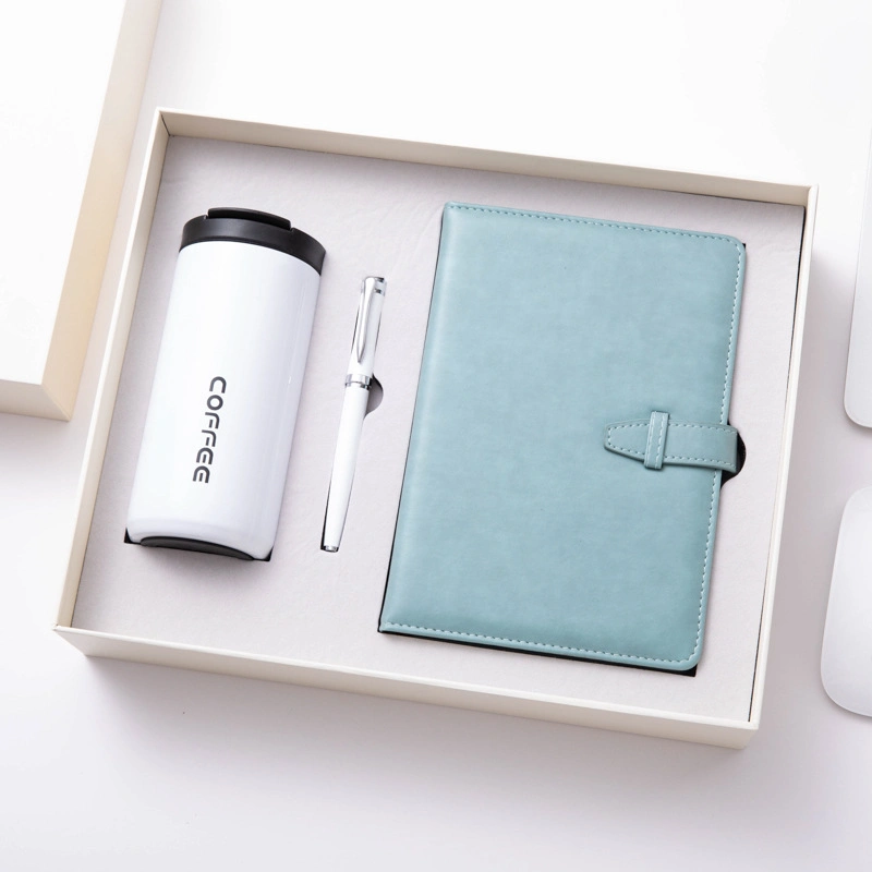 مجموعة هدايا من كأس Thermos الفاخرة شعار المؤسسة المخصص لـ Office Notebook طباعة مجموعة هدايا جديدة ترويجية