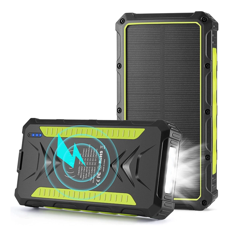 Wireless 36000mAh cargador de teléfono solar portátil Powerbank móvil Banco de potencia