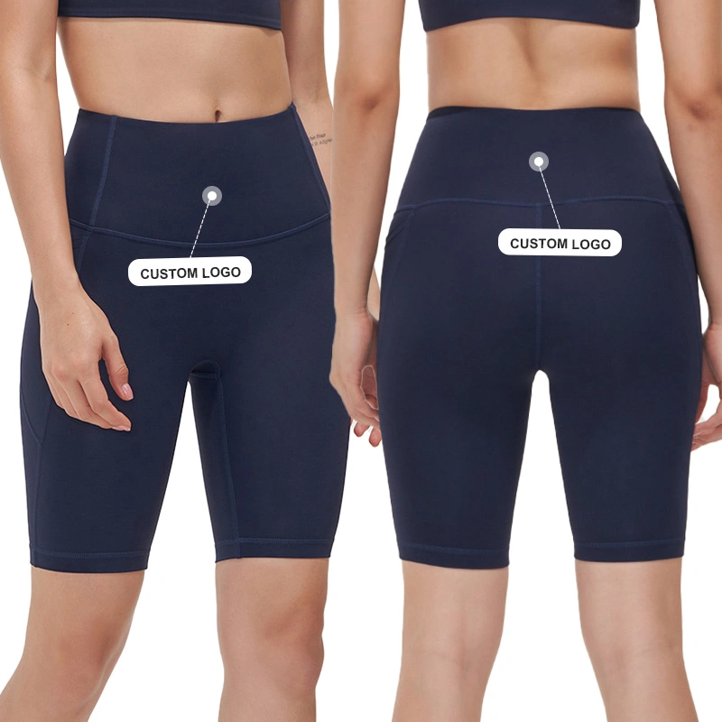 China Manufactory Wholesale/Supplier Women Yoga Short Legging Hip Lifting Pockets Shorts Summer High Waisted Shaping Belly Tightening Sports Fitness Workout Active Short