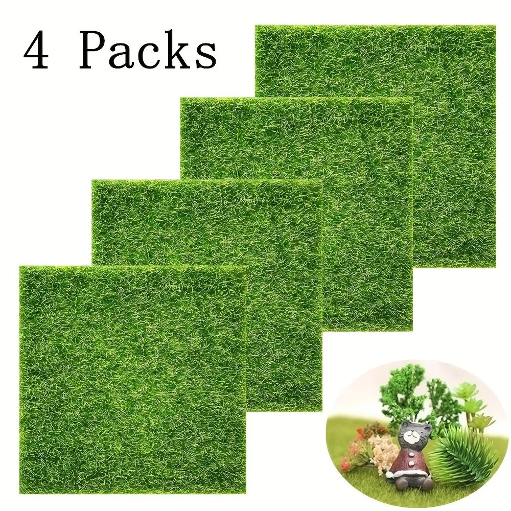 Usa EU local Shipping in Stock Turf Grass Crear Oasis Con 4 paquetes de 6 X 6 césped artificial para Artesanías &amp; Casas de muñecas