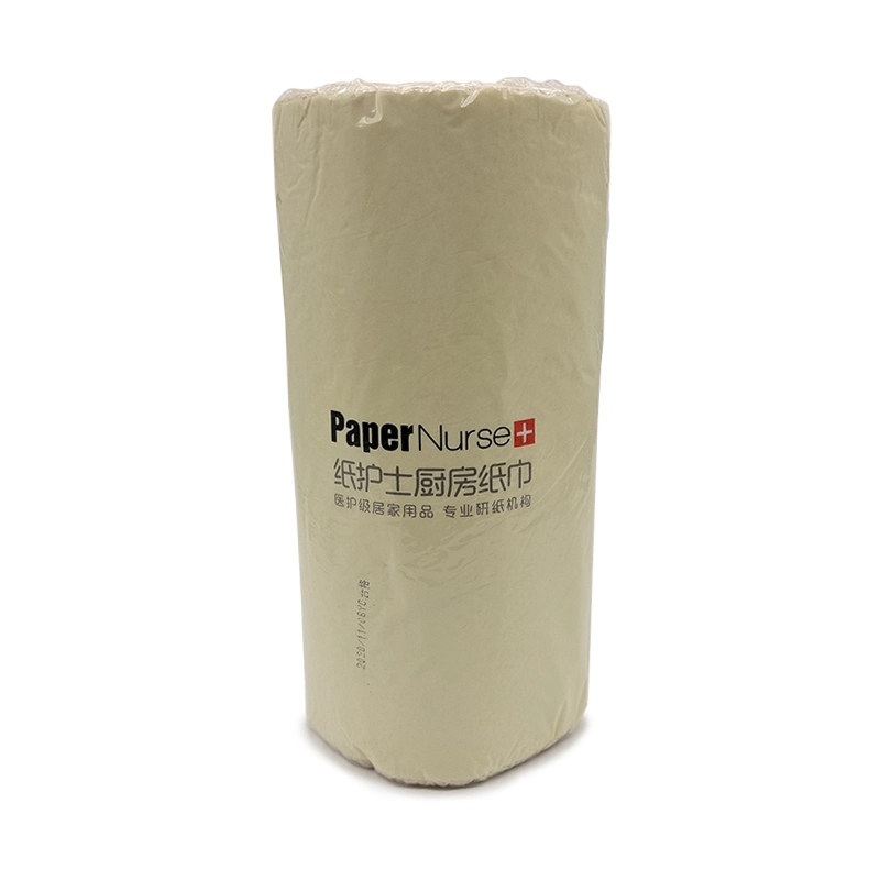 Single Roll Individually Plastic Wrap 2ply 20GSM 75 Sheets Unbleached Natural Recycled Pulp Paper Kitchen Roll Paper Towel