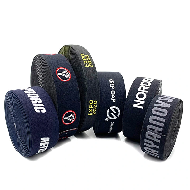 Super Soft 1 Inch 2 Inch Nylon Elastic Band Custom Jacquard Elastic Rubber Band for Underwear Boxer