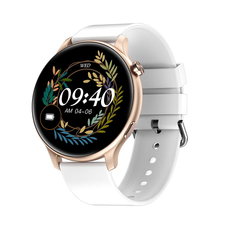 1.28 pulgadas de forma redonda Ultrafino Da colocar App oro rosa Reloj inteligente Pulsera Reloj Teléfono inteligente