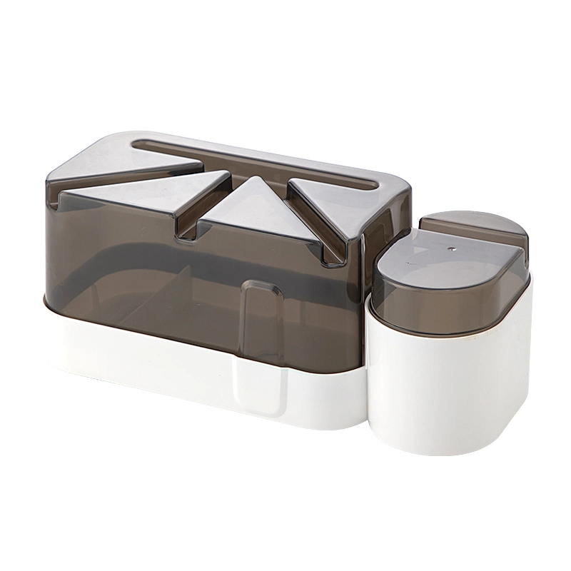 No Punching Wall-Mounted Toilet Paper Holder Plastic Bathroom Napkin Case with Lid Plastic Tissue Storage Box