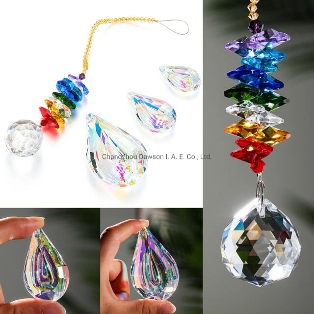 Clear Teardrop Crystal Chandelier Pendants Parts Beads, Hanging Crystals for Chandeliers