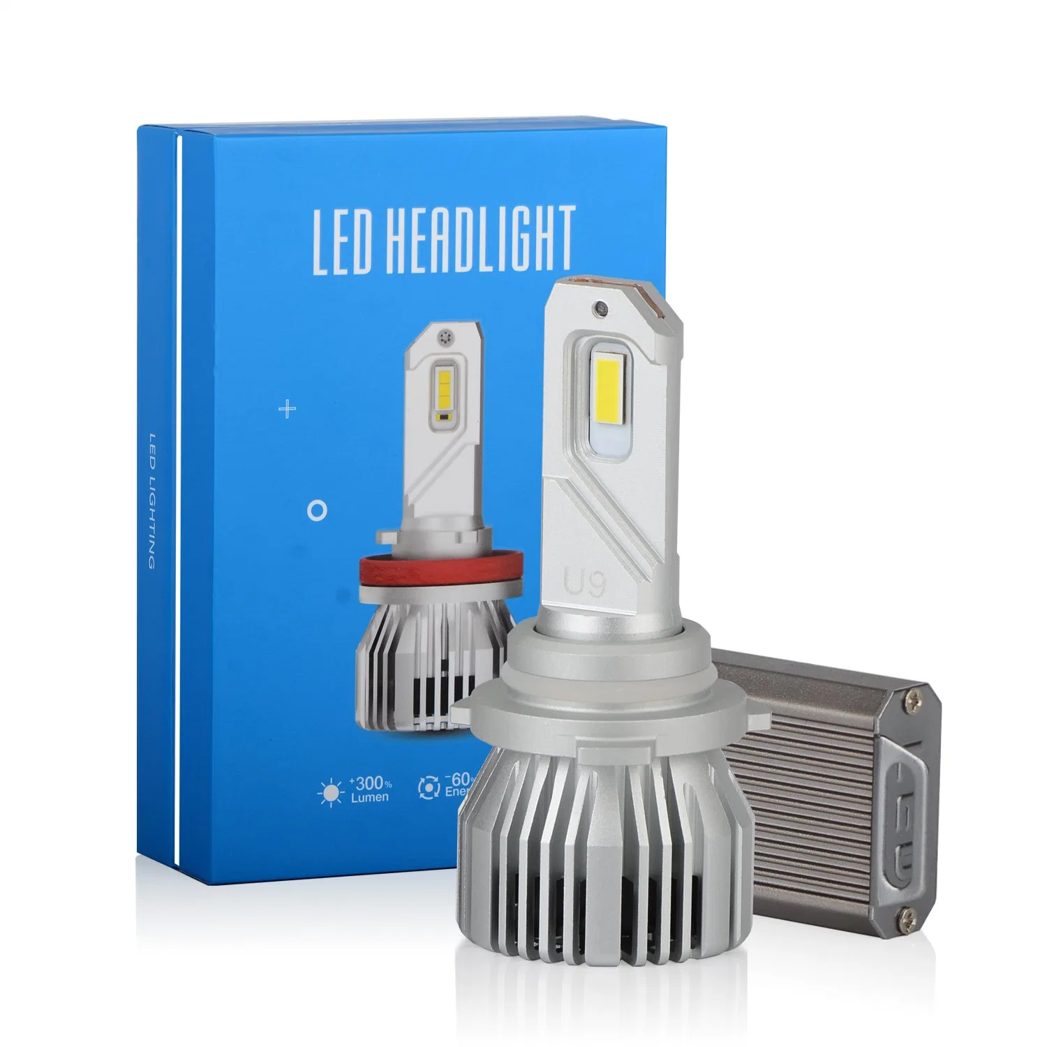 المصباح الأمامي للسيارة ذات الحجم الصغير Super Power LED بقوة 45W 5500lm U9 مصباح رأس السيارة H4 H7 9005 H11 ضوء LED تلقائي اللمبة