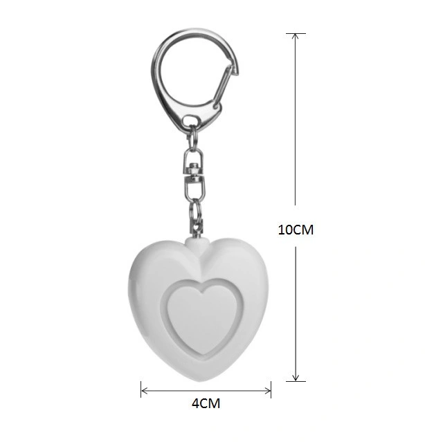 Heart Shape Safe Sound Personal Alarm Keychain for Women Kids