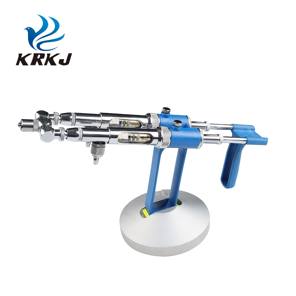 Automatic Dual Barrel Vaccinator Continuous Animal Injection Syringe