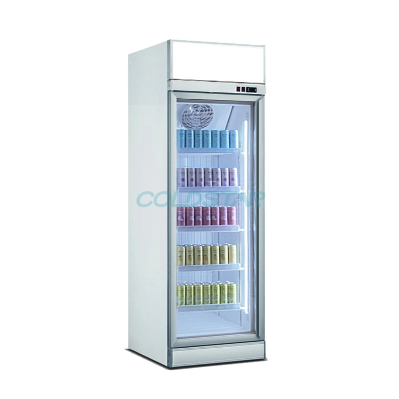 Commercial Single Door 500L Vertical Transparent Glass Refrigerated Showcase Fridge Chiller