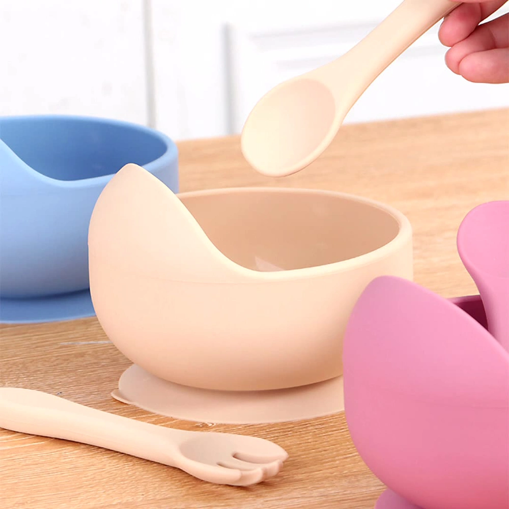 Norme européenne Eco Friendly Silicone de qualité alimentaire Outil d'alimentation de bébé Bébé Bol de voyage