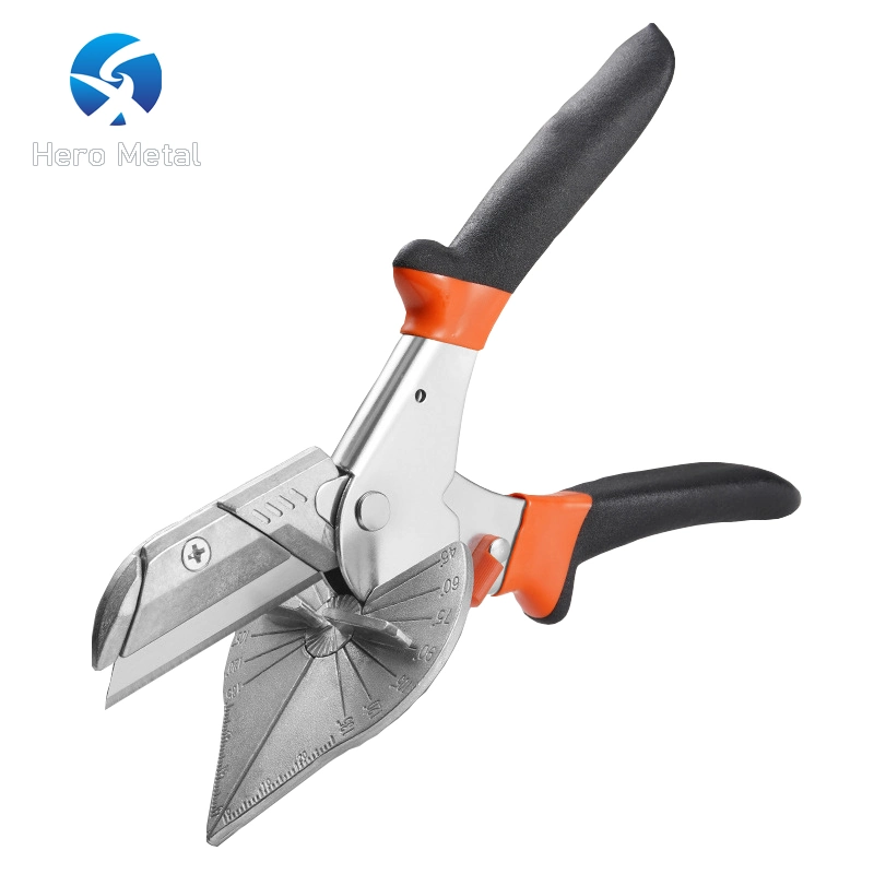 Tesoura de esquadria multiangular, tesoura multifuncional, 45-120 graus, conduta de arame Tesoura para corte de tubos de plástico grau Mitre Trunking Scissors