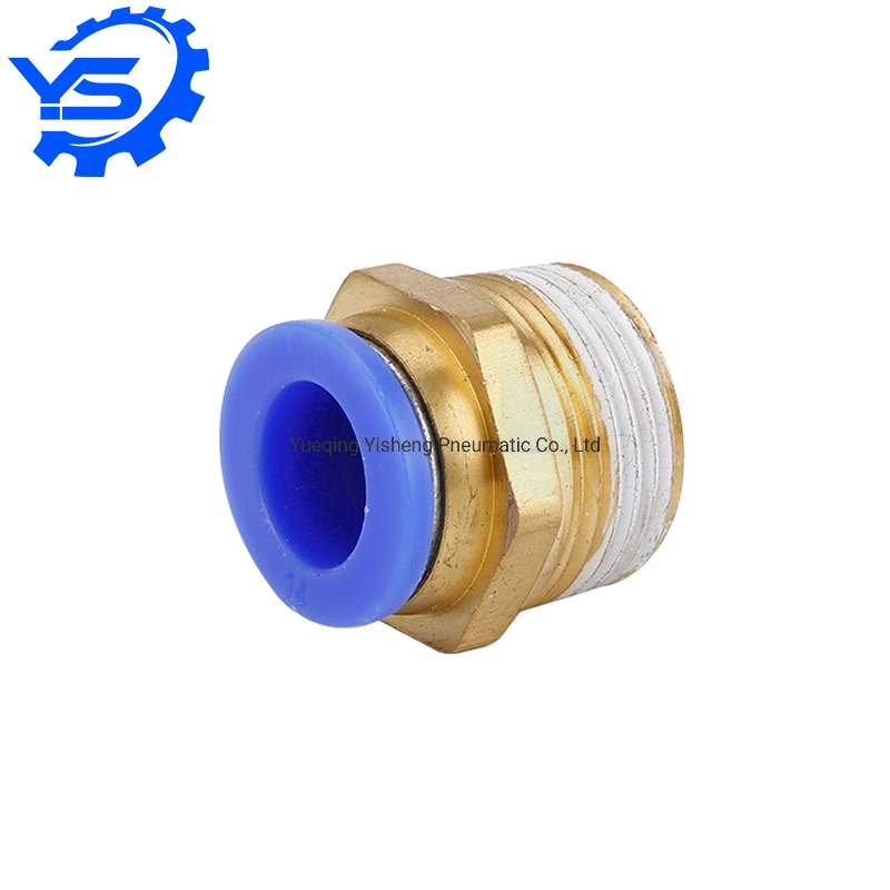 Push Fitting Blue Black PC Series Air Tool Fitting 5/16 3/8 1/4 1/2 NPT Thread Push on Brass Pneumatic Fitting Connector