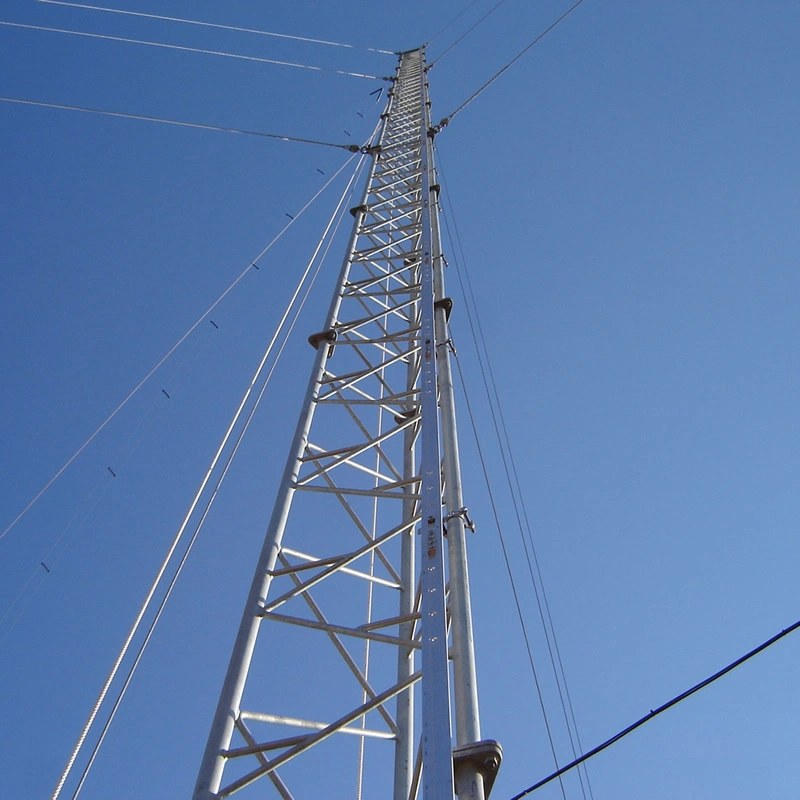 Torre de Telecomunicaciones Guyed 3 Pierna de tubo de acero galvanizado Lattice Bts Inalámbrica de 4G GSM de la señal de antena de TV de la torre Guyed Comunicación