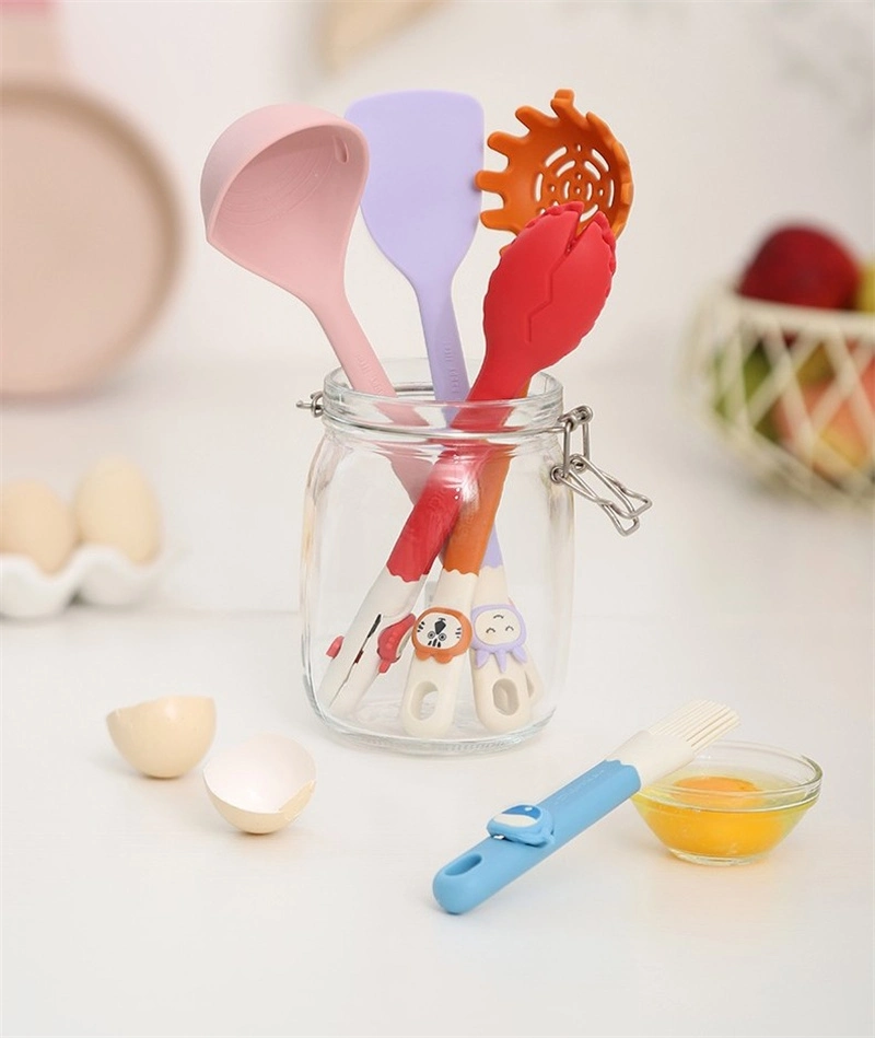 Baby Food Grade Silicone Shovel Spoon Kitchenware Set Safety BPA Free Cute