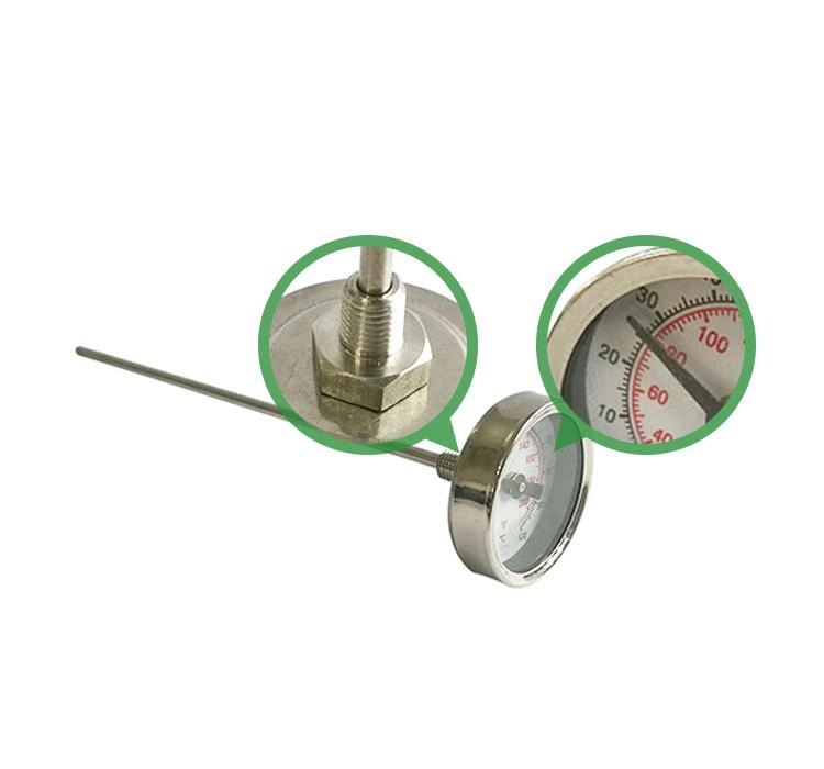 Heavy-Duty Safe 1/16"NPT Dial and Pointer Small Bimetal Temperature Gauge