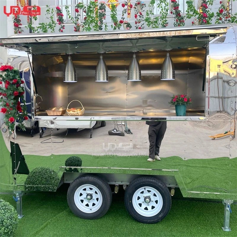 UD Mobile Coffee Pizza Ice Cream Catering Cart Van Camper Airstream Fast Food Truck For Sale Taco Trailer with Full Kitchen Equipped