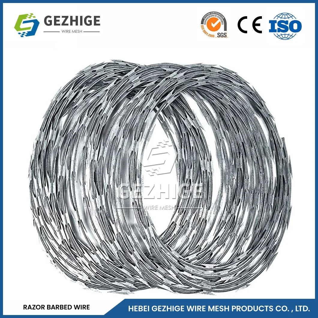 Gezhige fio de arame farpado fábrica 37 fios de aço 316L Arame farpado China superfície brilhante arame de barbear Spiral